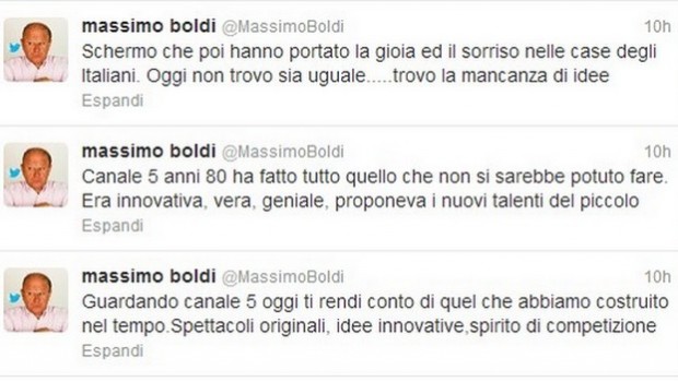 Massimo Boldi: “Canale 5 negli anni ’80 era innovativa e geniale. Oggi mancano le idee”