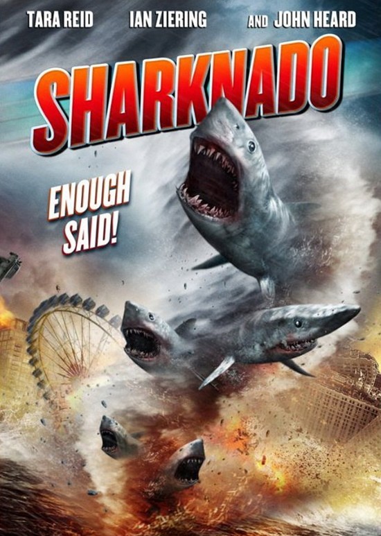 Sharknado – locandina del disaster-movie con tornado e squali volanti