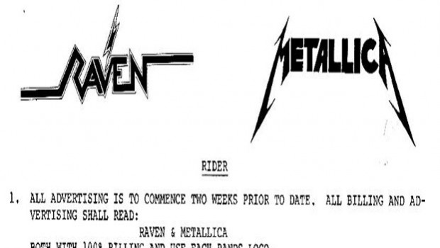 Metallica e Raven in tour insieme nel 1983: ecco il rider del “Kill’em All For One”