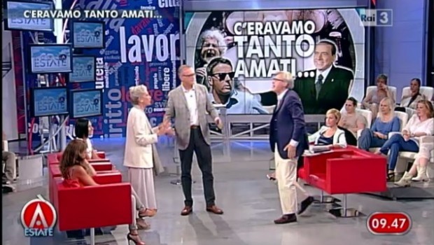 Agorà estate: lite trash tra Barbara Alberti e Vittorio Sgarbi. Poi la scrittrice abbandona lo studio