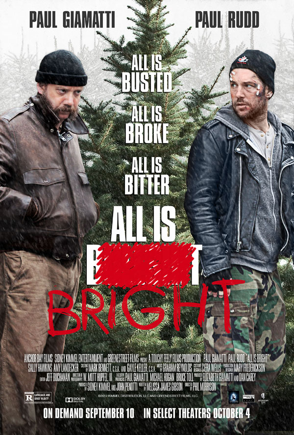 All is Bright – prima locandina della commedia con Paul Rudd e Paul Giamatti