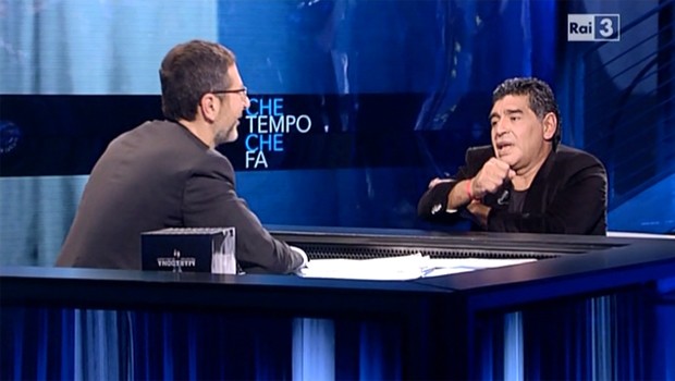 Che Tempo che Fa 20 ottobre 2013, tutte le interviste: Maradona protagonista tra Napoli ed Equitalia (VIDEO)