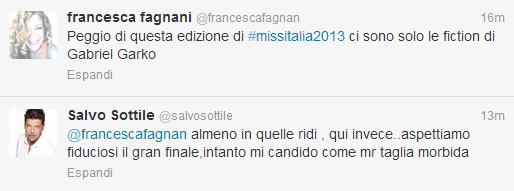 Miss Italia 2013: Salvo Sottile su Twitter contro la kermesse
