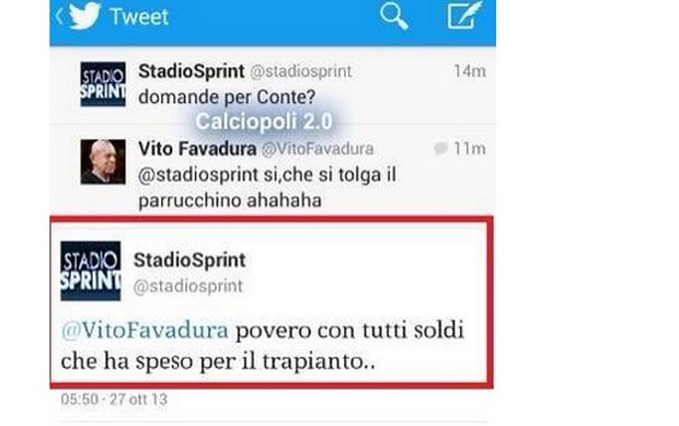 Calcio, Stadio Sprint su Twitter deride Antonio Conte: “Tutti i soldi spesi per il trapianto…” Poi si scusa