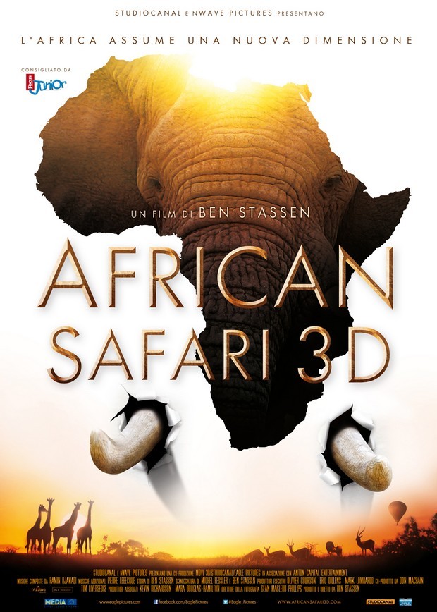 African Safari 3D – foto e poster del documentario narrato da Pino Insegno