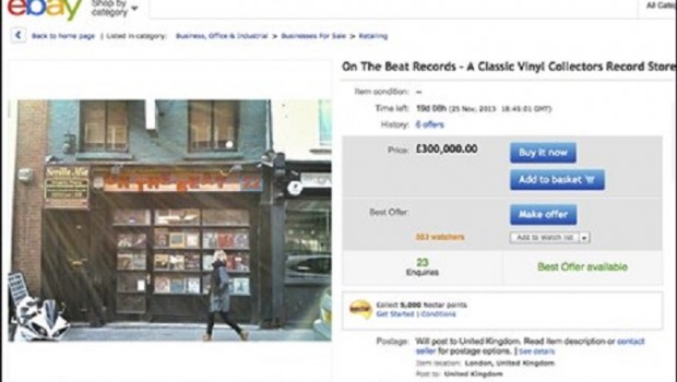 Negozio di dischi in vendita su eBay