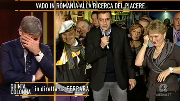 Quinta colonna, Paolo Del Debbio si sganascia tra pensioni e bagasce
