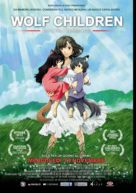 Wolf Children – poster italiano dell’anime al cinema il 13 novembre 2013