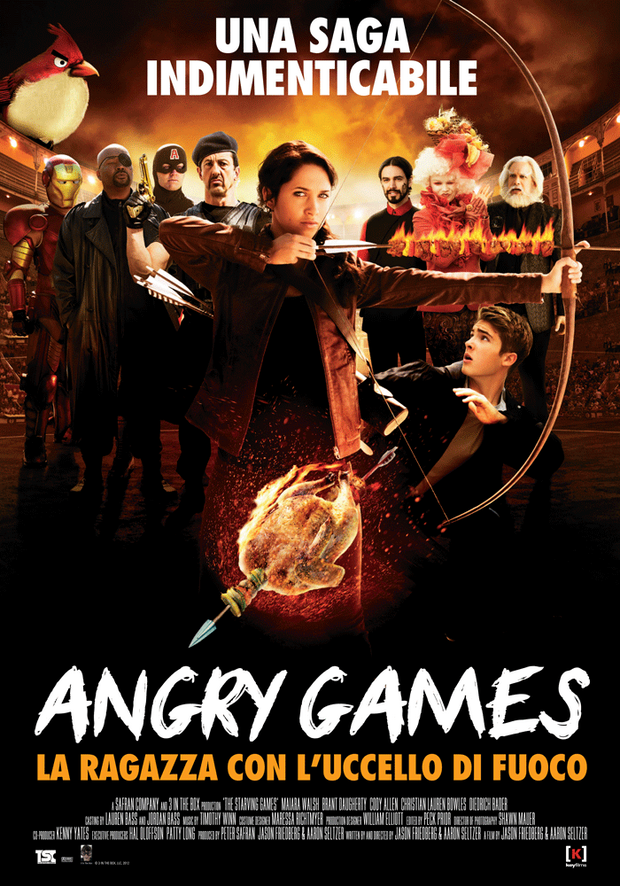 Angry Games – La ragazza con l’uccello di fuoco – poster italiano della parodia di Hunger Games