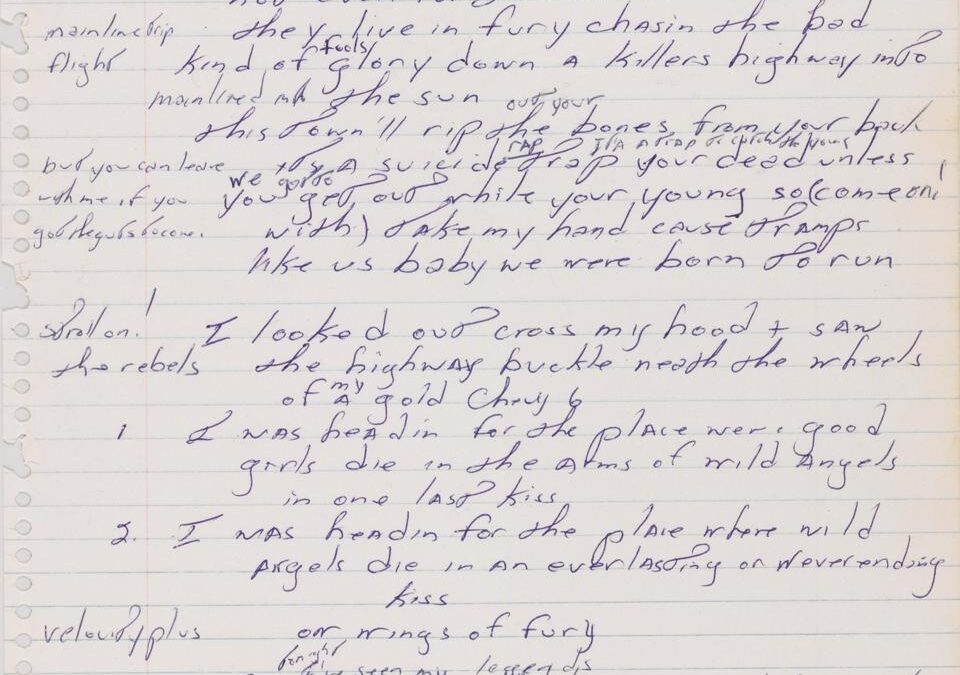 Bruce Springsteen, venduto all’asta il manoscritto di Born To Run