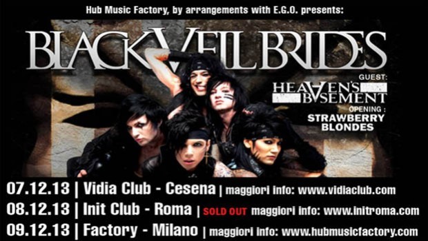 Black Veil Brides, tre concerti in Italia: tutte le informazioni