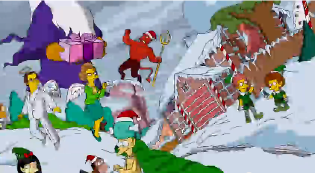 I Simpson, la couch gag di Natale (che ricorda Don Payne e Marcia Wallace)
