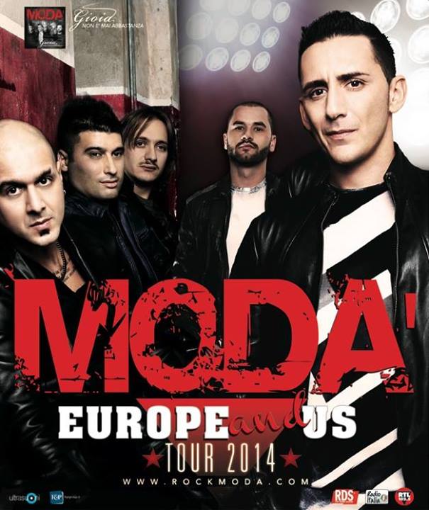Modà, tour internazionale a maggio 2014, concerti a Roma e Milano a luglio 2014