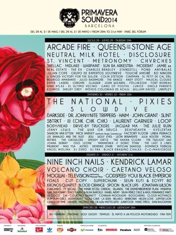 Primavera Sound 2014, nomi e line up completa