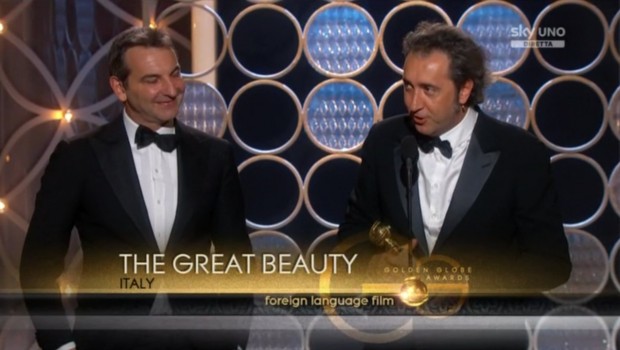 Golden Globe 2014: La grande bellezza miglior film straniero. Sorrentino: «Italia Paese strano ma bellissimo»