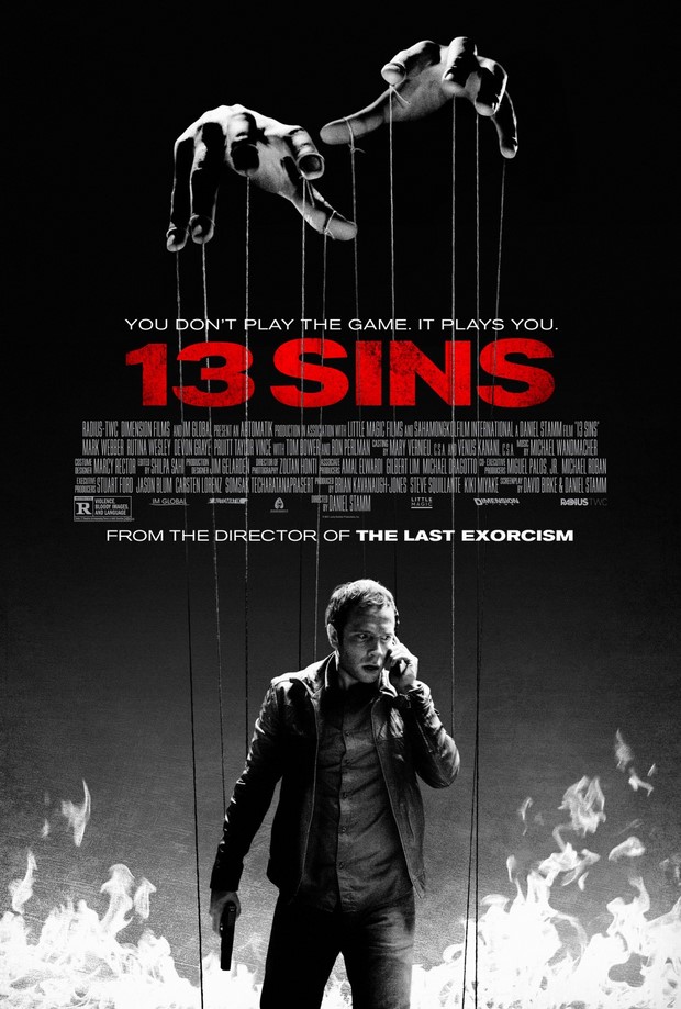 13 Sins: poster del remake di 13: Game of Death