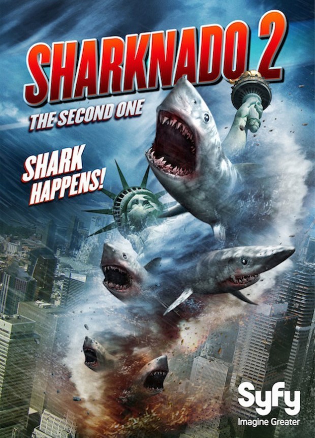 Sharknado 2: The Second One: primo poster del sequel con squali e tornado