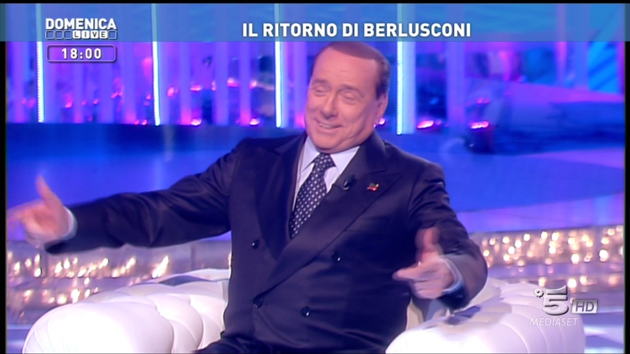 Domenica Live, Silvio Berlusconi da Barbara d’Urso: riforme, pensioni, Club e tanto Dudù