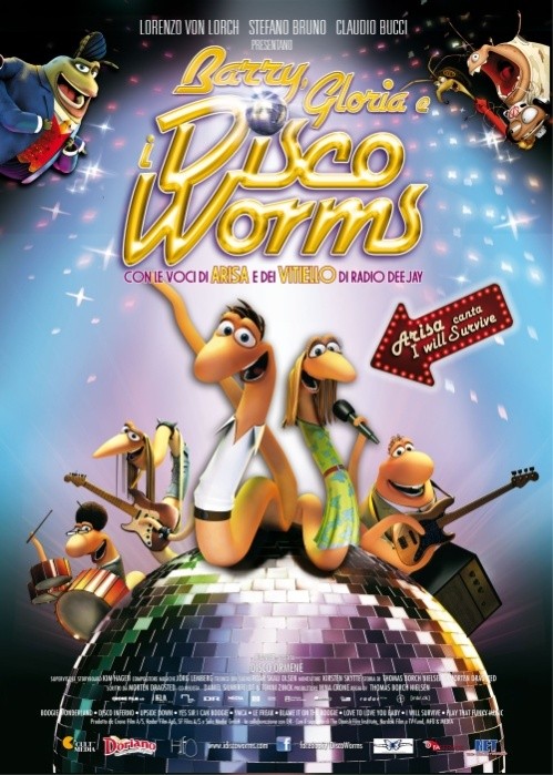 Barry, Gloria e i Disco Worms – locandina e foto del film d’animazione con Arisa