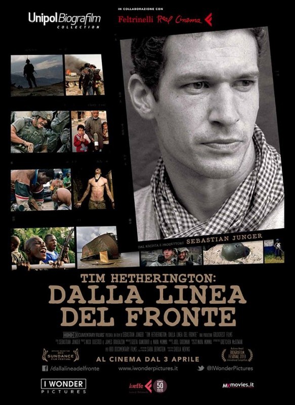 Tim Hetherington: dalla linea del fronte – locandina italiana del documentario di Sebastian Junger