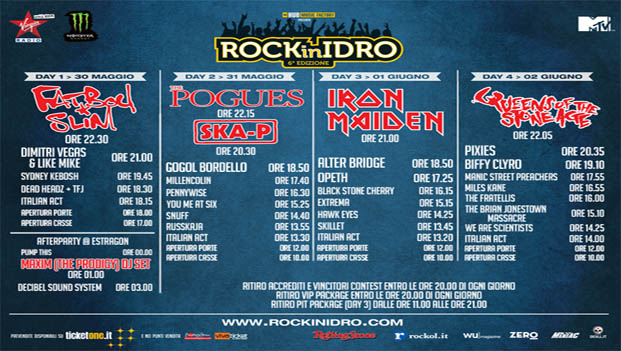 Rock in Idro 2014: orari concerti e tutte le informazioni utili