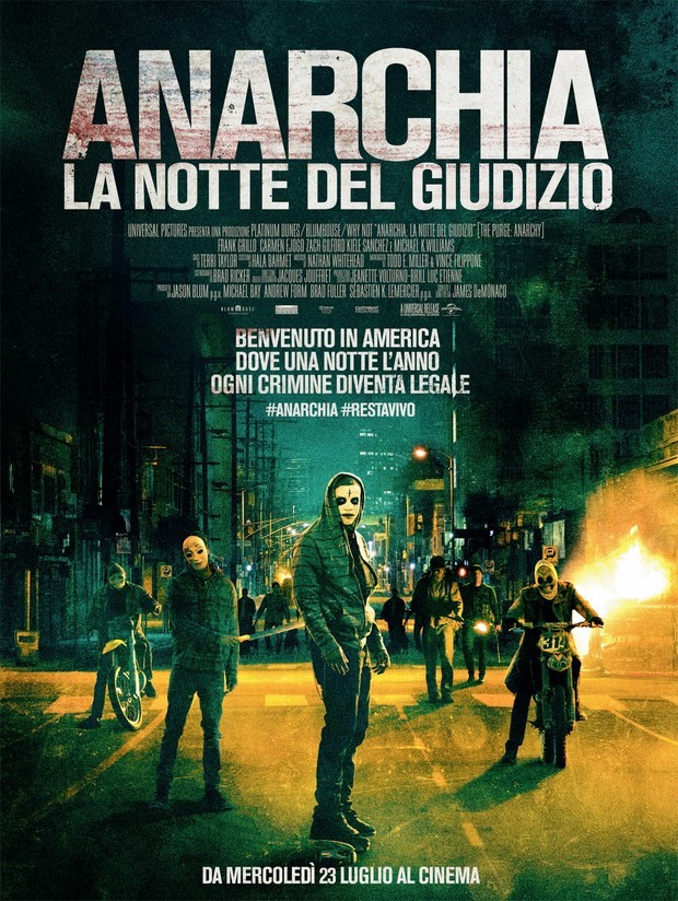 Anarchia – La notte del giudizio: locandina italiana e foto del sequel di James DeMonaco