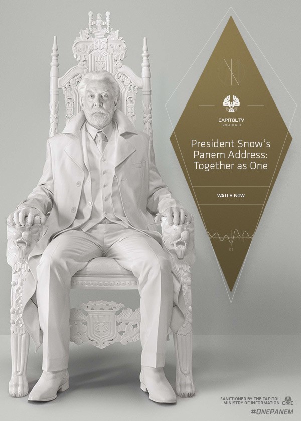 Hunger Games – Il canto della rivolta parte 1: poster virale con Donald Sutherland