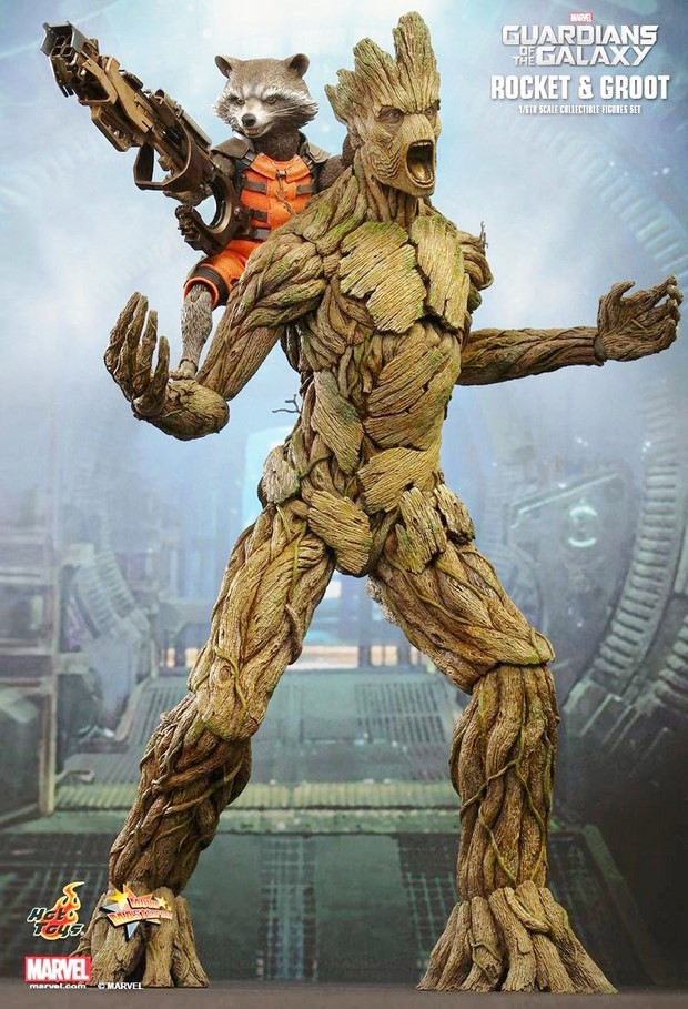 Guardiani della galassia: le nuove action figures Hot Toys di Rocket e Groot (foto)
