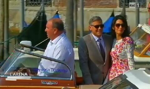 L’Arena, George Clooney e Amal sposi: le immagini