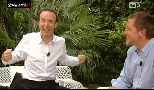 Benigni a Ballarò: intervista seduta tra repertorio e déjà vu