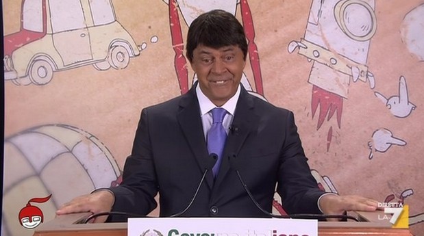 Maurizio Crozza a DiMartedì del 16 settembre 2014: “Floris, che bello che sei a La7! Qui mancavano i talk show!”