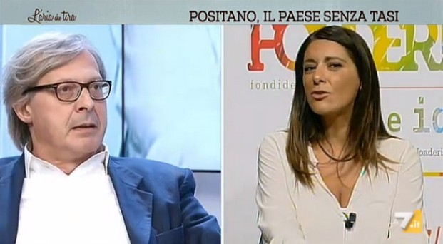 L’Aria che tira, Sgarbi contro Picierno: “Parlamentare inutile, sei la cameriera di Renzi” (VIDEO)