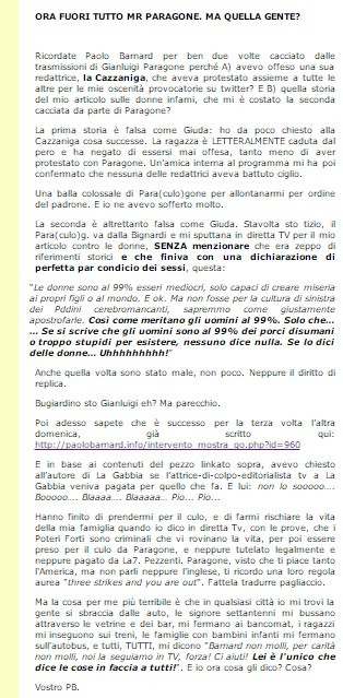 Paolo Barnard lascia La Gabbia e attacca tutti