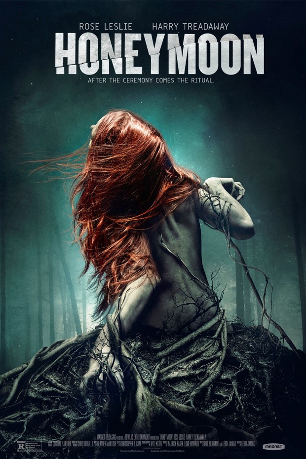 Honeymoon: locandine del thriller-horror con Rose Leslie e Harry Treadaway