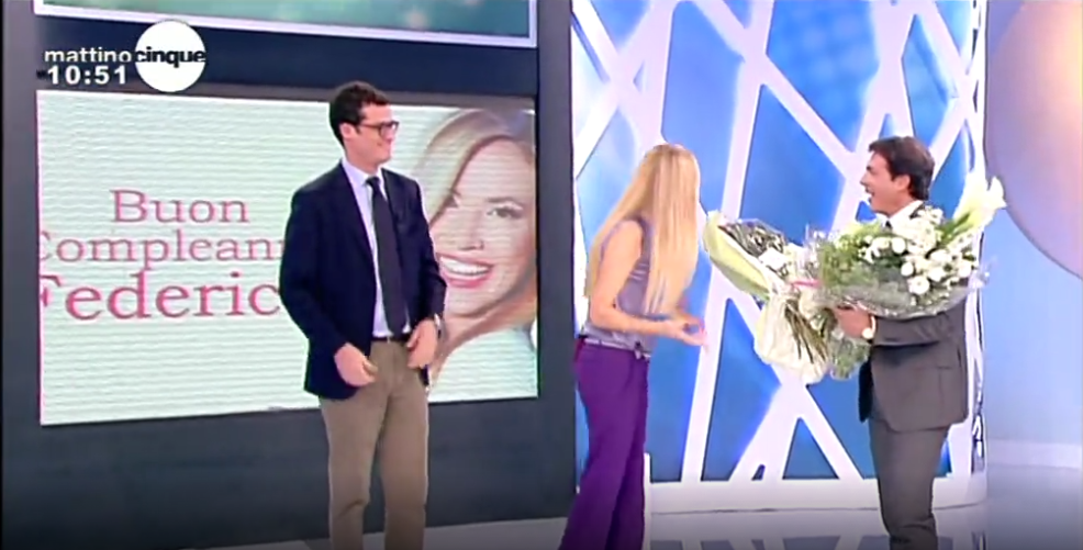 Il 47esimo compleanno di Federica Panicucci a Mattino Cinque
