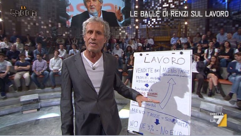 La Gabbia, Paolo Barnard: “La7 non mi pagava, Cairo pezzente, Paragone pagliaccio. Li ho mandati a cag*re”. La replica del conduttore