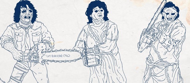 Non aprite quella porta: in un poster l’evoluzione del look di Leatherface
