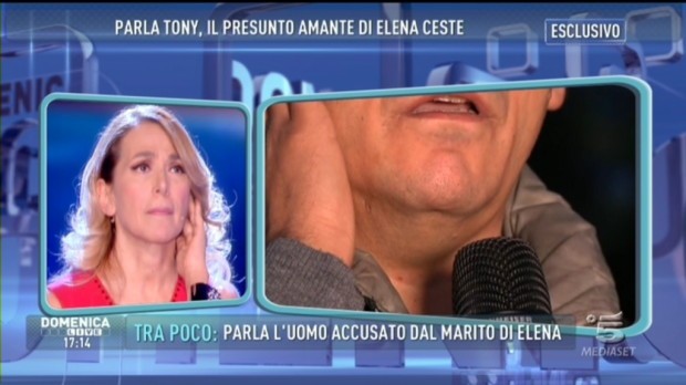 Domenica Live, Elena Ceste e il tormentone del presunto amante Tony, D’Urso: “Ho l’impressione che accada qualcosa in diretta”