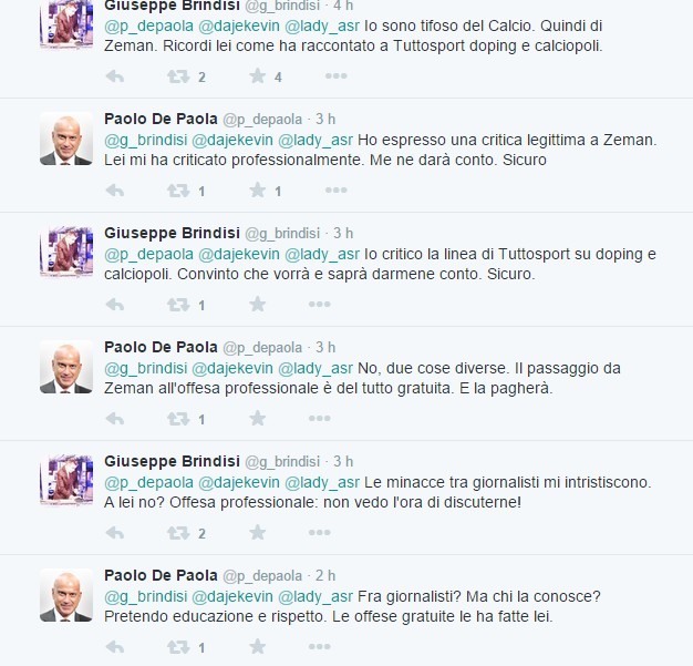 Giuseppe Brindisi (Tg4), che lite su Twitter col direttore del Corriere dello Sport