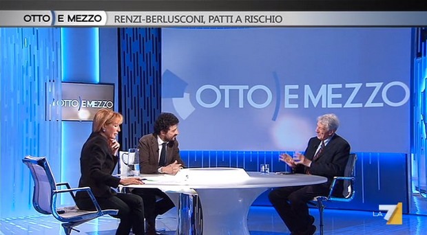 Otto e mezzo, scintille tra Augias e Buttafuoco: alla fine stretta di mano
