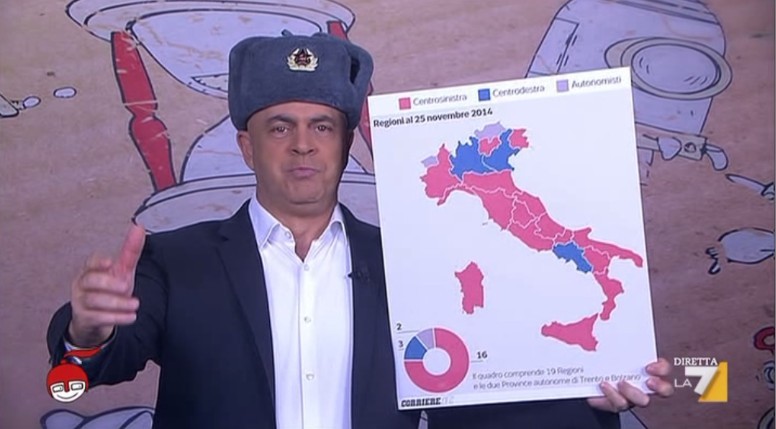 Maurizio Crozza a DiMartedì del 25 novembre 2014 (VIDEO)