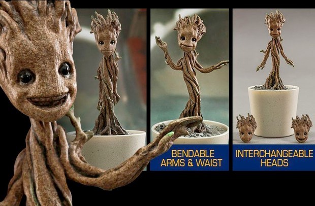 Guardiani della Galassia: la nuova action figure Hot Toys di Baby Groot con gli auguri Marvel