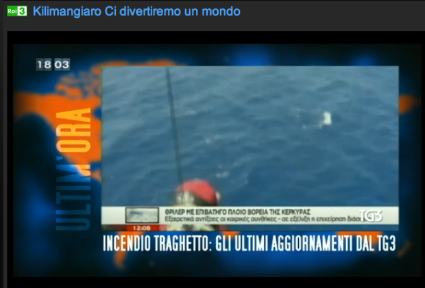 Traghetto Norman Atlantic: Camila fa servizio pubblico in diretta col Tg3 (Perego e Giletti in vacanza)