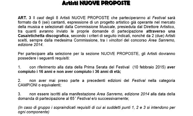 Sanremo 2015, nuove proposte: Santa Margaret non violano il regolamento, Verderi solo produttore