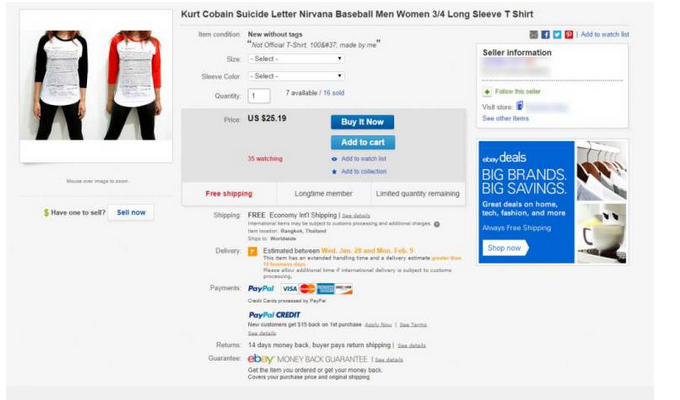 Kurt Cobain, la lettera del suicidio diventa… una t shirt!