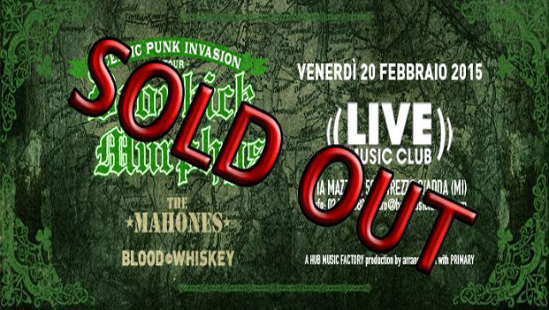 Dropkick Murphys, soldout il concerto di Trezzo a Febbraio