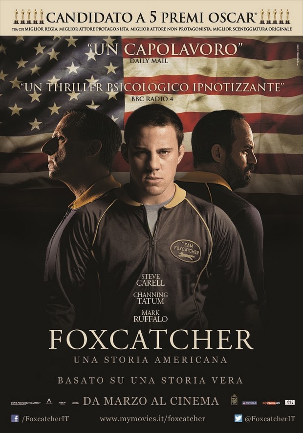 Foxcatcher: locandine italiane del dramma con Steve Carell e Channing Tatum