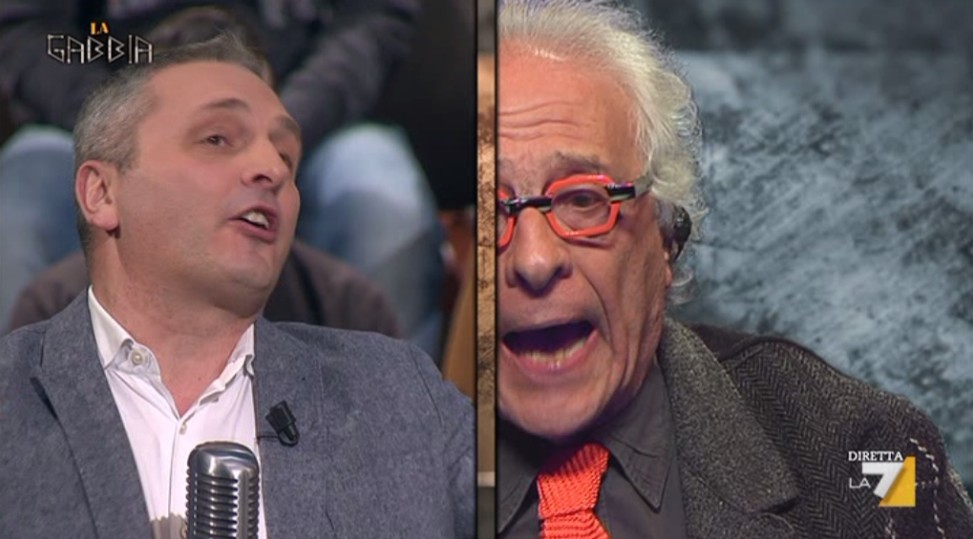 La Gabbia, Mughini contro Martinelli: “Cretino, idiota”. Mara Maionchi fa il resto… (VIDEO)