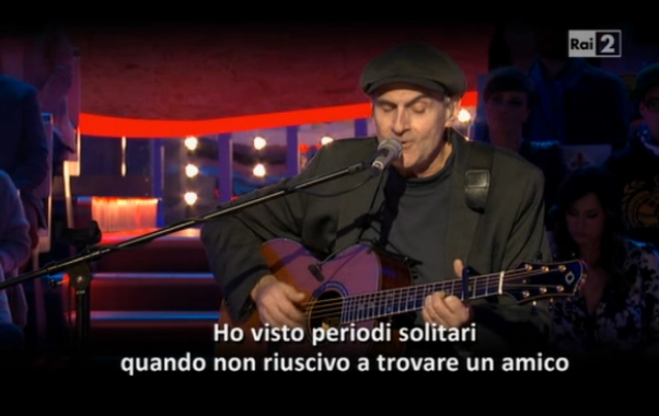 James Taylor canta Fire And Rain a Quelli che il calcio
