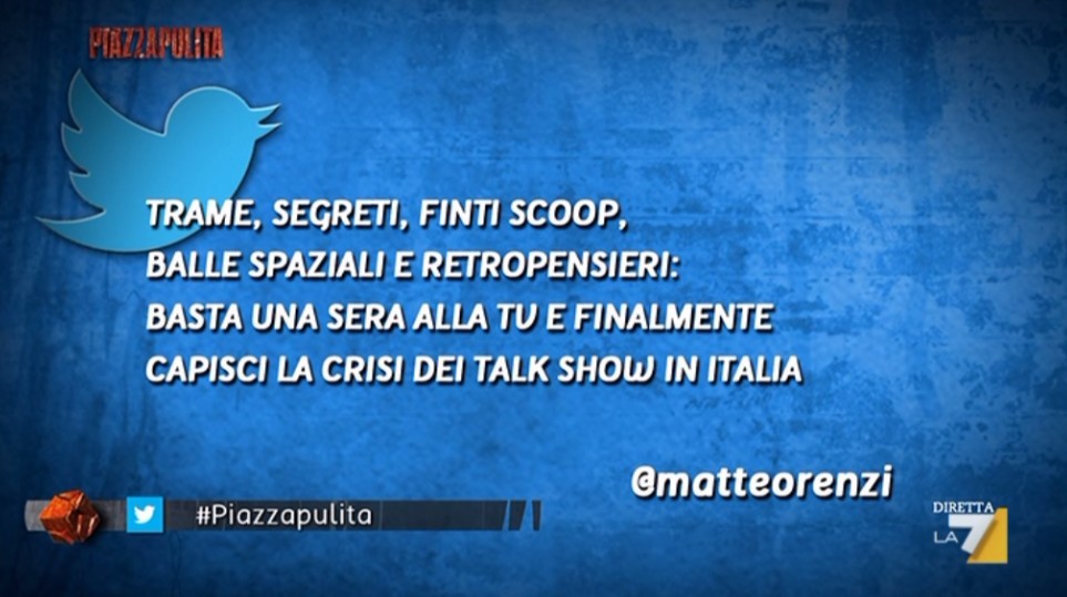 Matteo Renzi contro i talk show: “Finti scoop e balle spaziali. Dobbiamo cambiare”